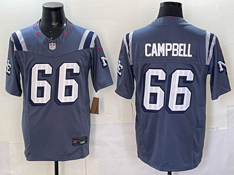 Men 2025 New England Patriots #66 Campbell blue 5th generation Throwback Nike Limited NFL Jersey style 012